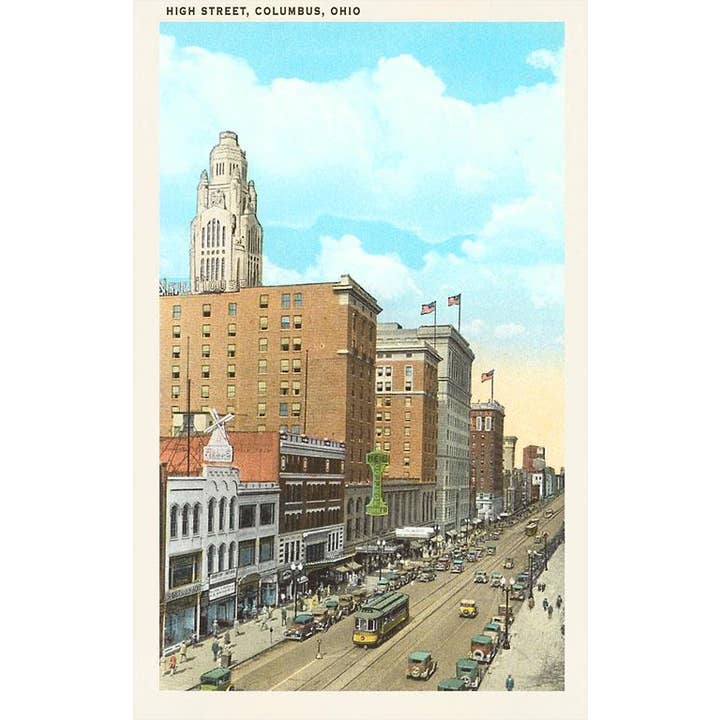 Cartolina OH-252 High Street, Columbus per la vendita all'ingrosso da parte di Found Image Press