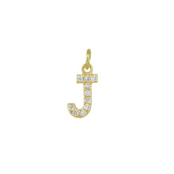 Ashley Schenkein Jewelry Design - Wholesale Pendant/Charm Necklace - Diamond Initial Charm 14K Yellow Gold Necklace12