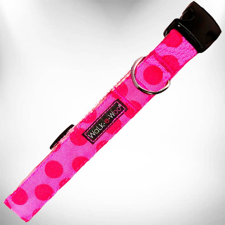 Pink and Red Dot (collar & accessories) for wholesale by Walk-e-Woo