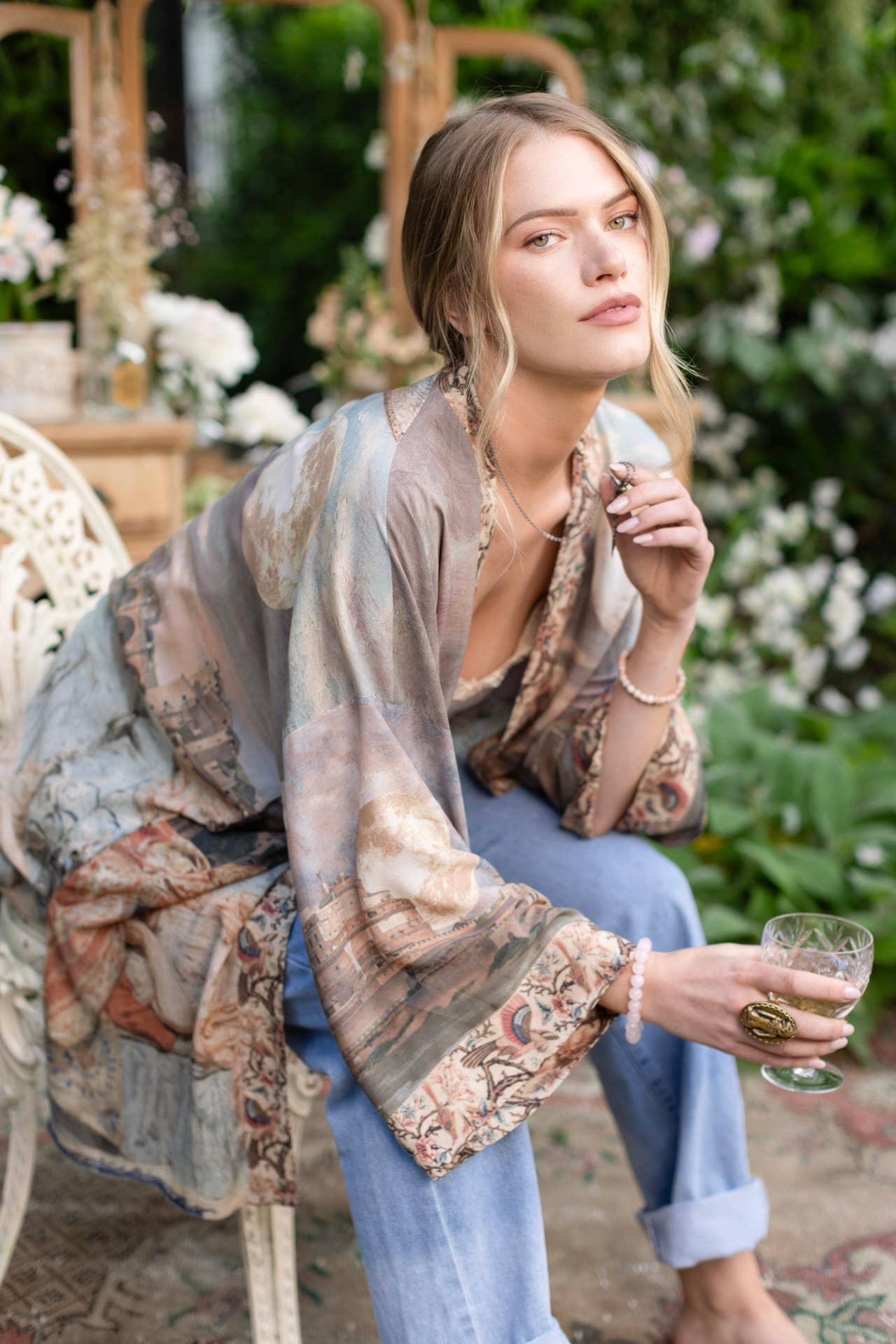 Market of Stars (Worldwide) - Wholesale Kimono - Women's - Imaginarium Matinée Duster Kimono w/ Moon mid-length11