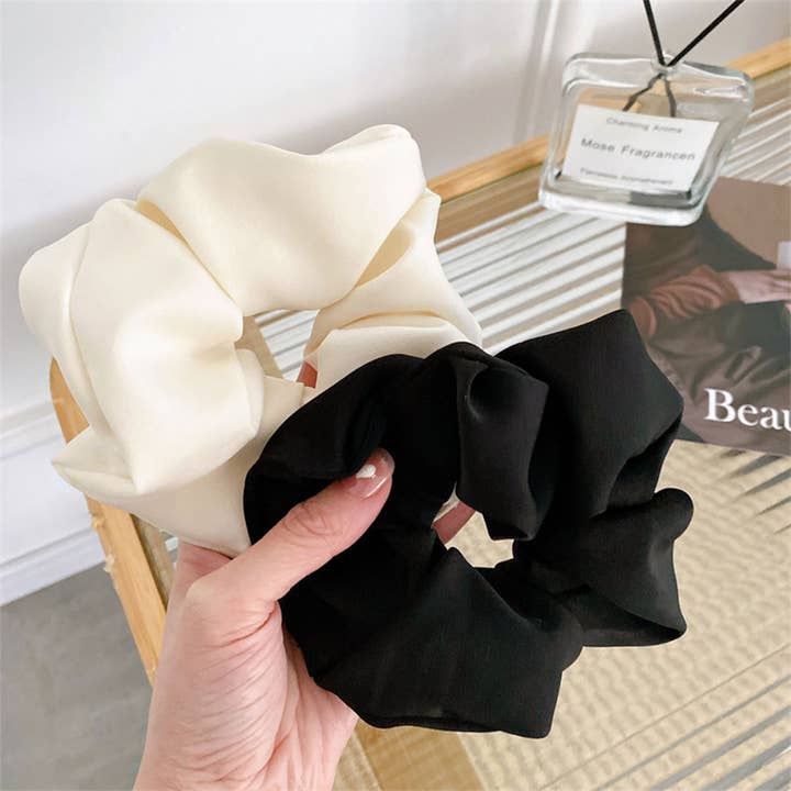 ACCITY - Wholesale Scrunchie - Women's - SIMPLE MONOCHROME SILK SCRUNCHIES_LARGE SIZE_CWAHA03495