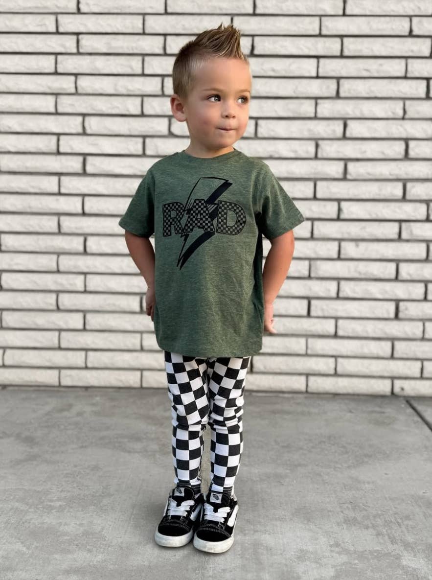 Holland Ave Clothing - Wholesale Screen Printed T-Shirt - Kids - Rad | Boys Lightening Bolt and Checkered Shirt5