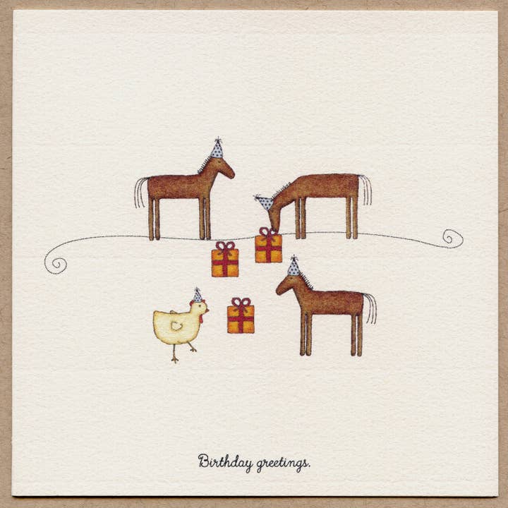 Birthday Greetings-Greeting Card. for wholesale by Beth Mueller