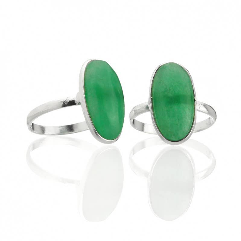 UniArt - Wholesale Cocktail/Statement Ring - Silver Ring with Stone, Basic Oval9