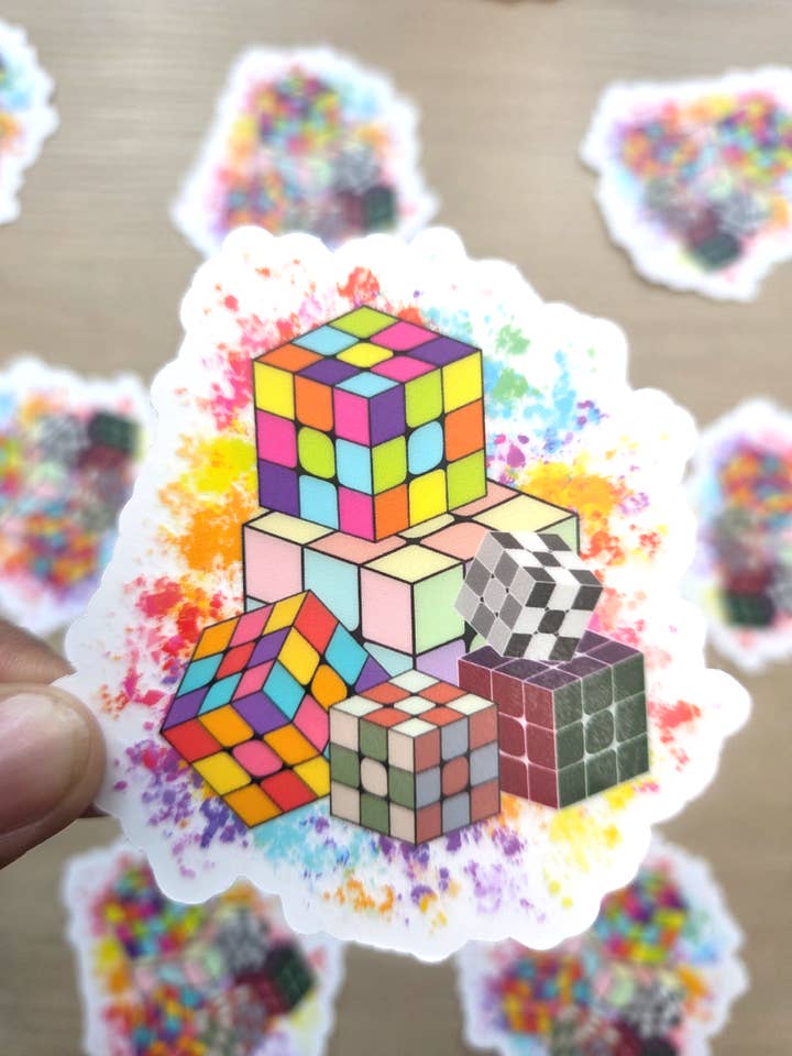 Autocollant de casse-tête 3 x 3 transparent (7,54 x 7,62 cm) pour la vente par Turiberry