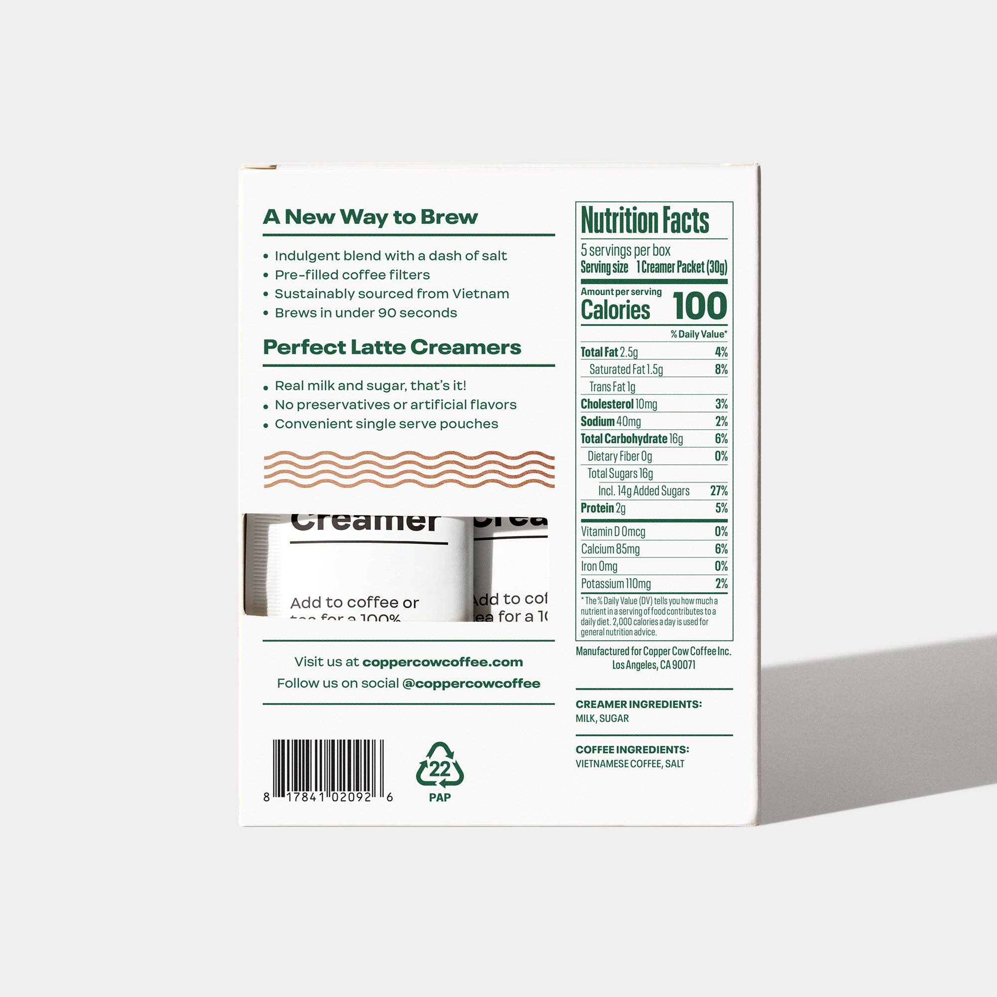 Copper Cow Coffee - Wholesale Instant Coffee/Espresso - Latte Kit - Salted Caramel (5ct) I 6 Pack Case4