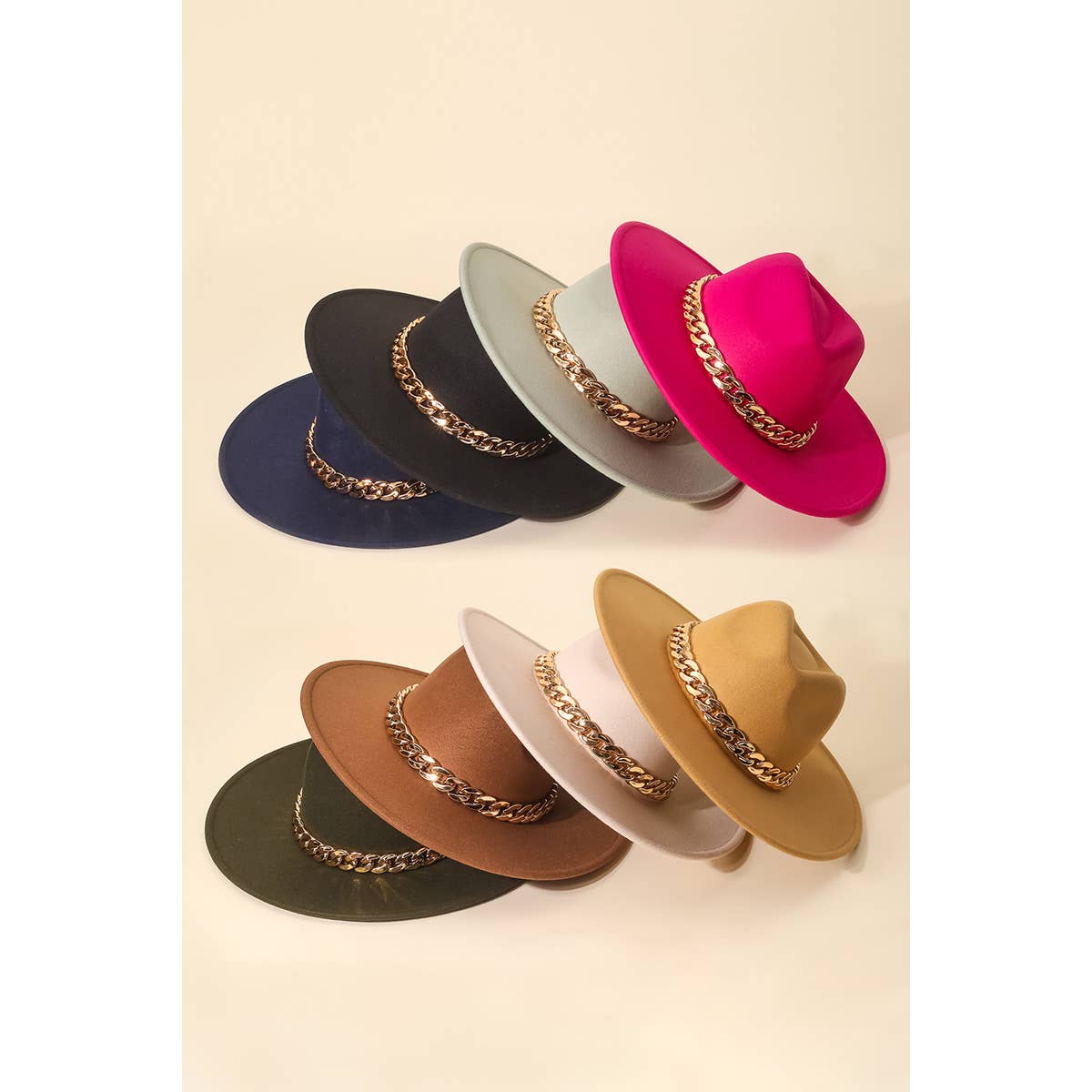 Anarchy Street - Wholesale Fedora - Women's - Chain Link Strap Western Fashion Hat8