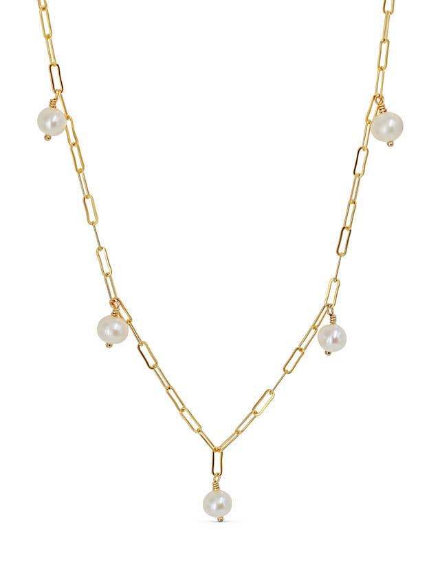 Paperclip Pearl Necklace for wholesale by Human Design Studios