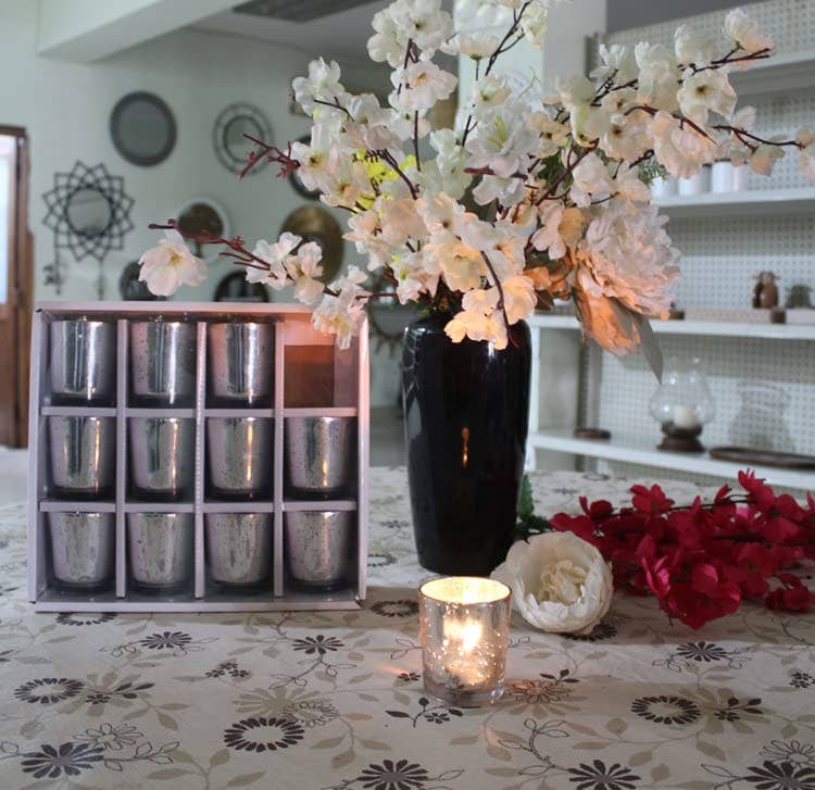 Hosley - Wholesale Candle Holder - Hosley® S-12  Mercury Glass- Silver4