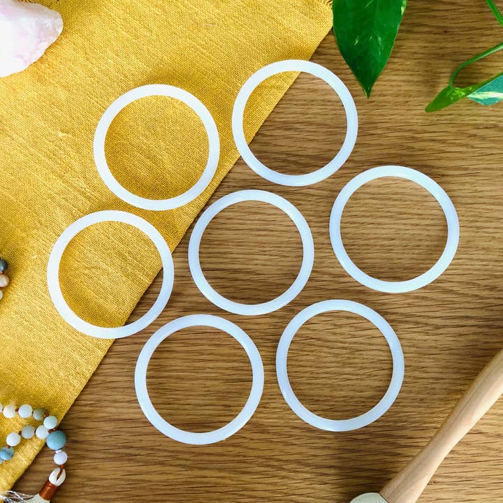 White O-rings for Crystal Singing Bowls for wholesale by Rainbow Sounds