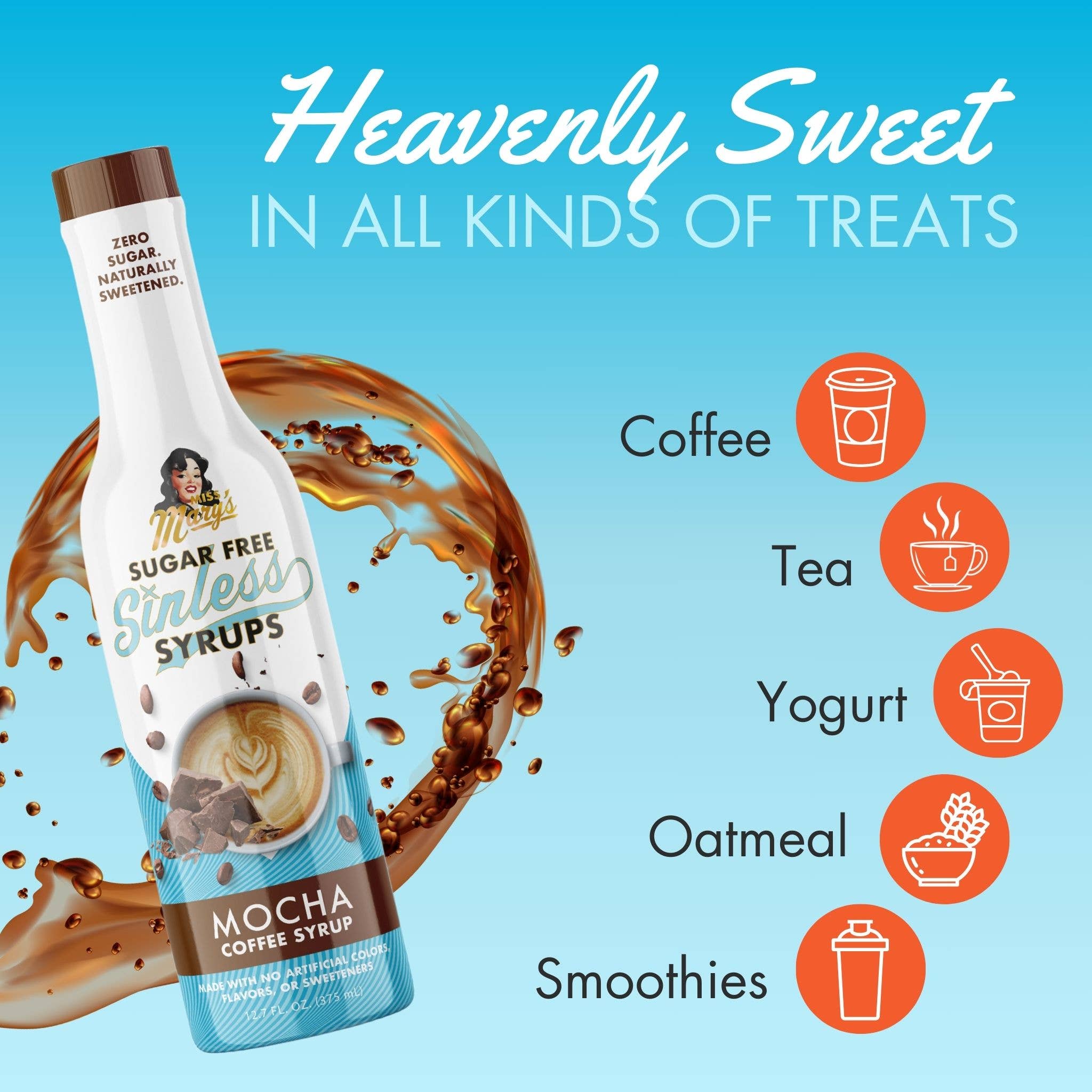 Miss Mary's Mix - Wholesale Flavored Syrup - Mocha Sugar Free Sinless Syrup5