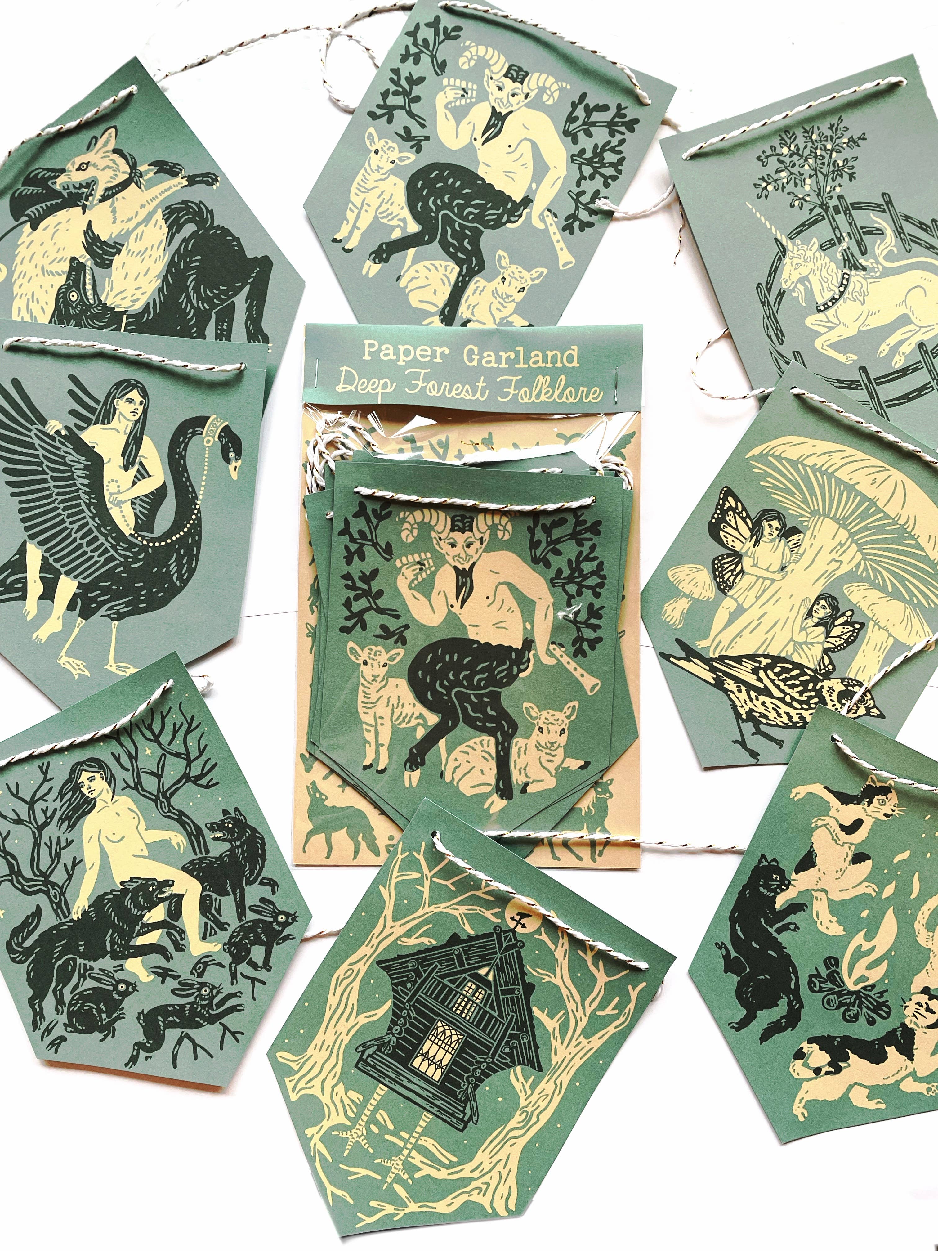 Hissing Mink - Wholesale Bunting/Garland - Deep Forest Folklore Paper Garland