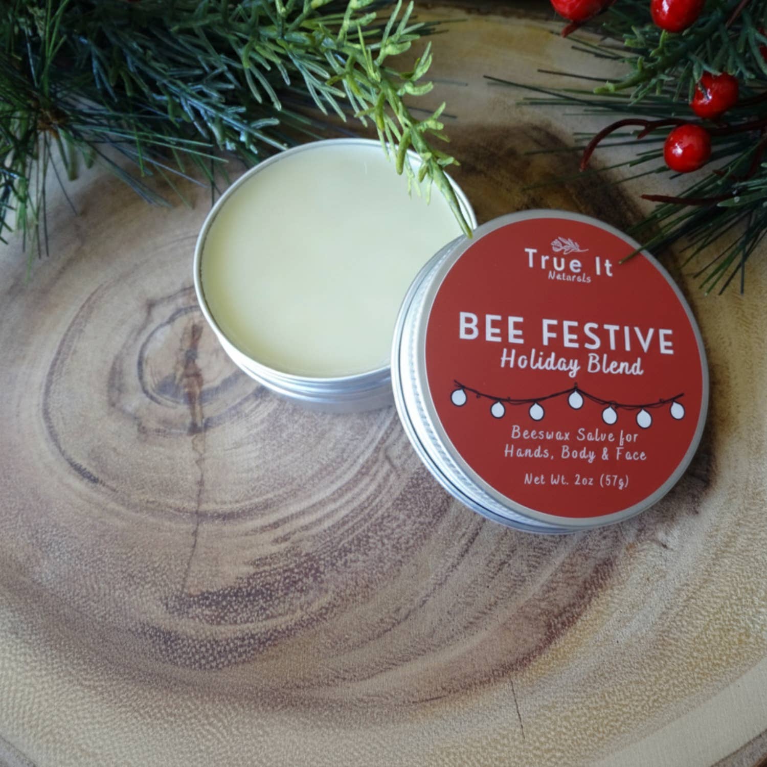 True It Naturals - Vendita all'ingrosso Unguenti/Balsami/Creme curative - Balsamo di Cera d'Api Festivo - BEE FESTIVE | Balsamo per Mani e Corpo