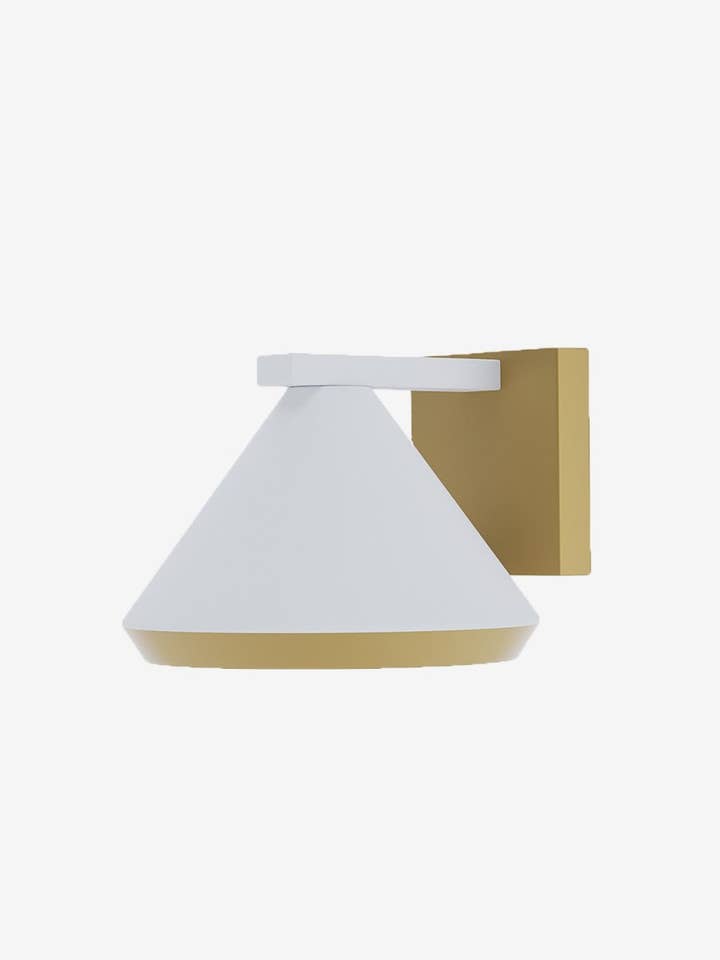 Kegelvormige wandlamp van wit en goud metaal Spinoza voor wholesale door Potiron