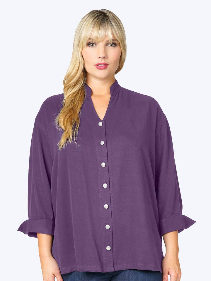 Tianello Plus Sized TENCEL™ "Taipei" Blouse for wholesale by Tianello