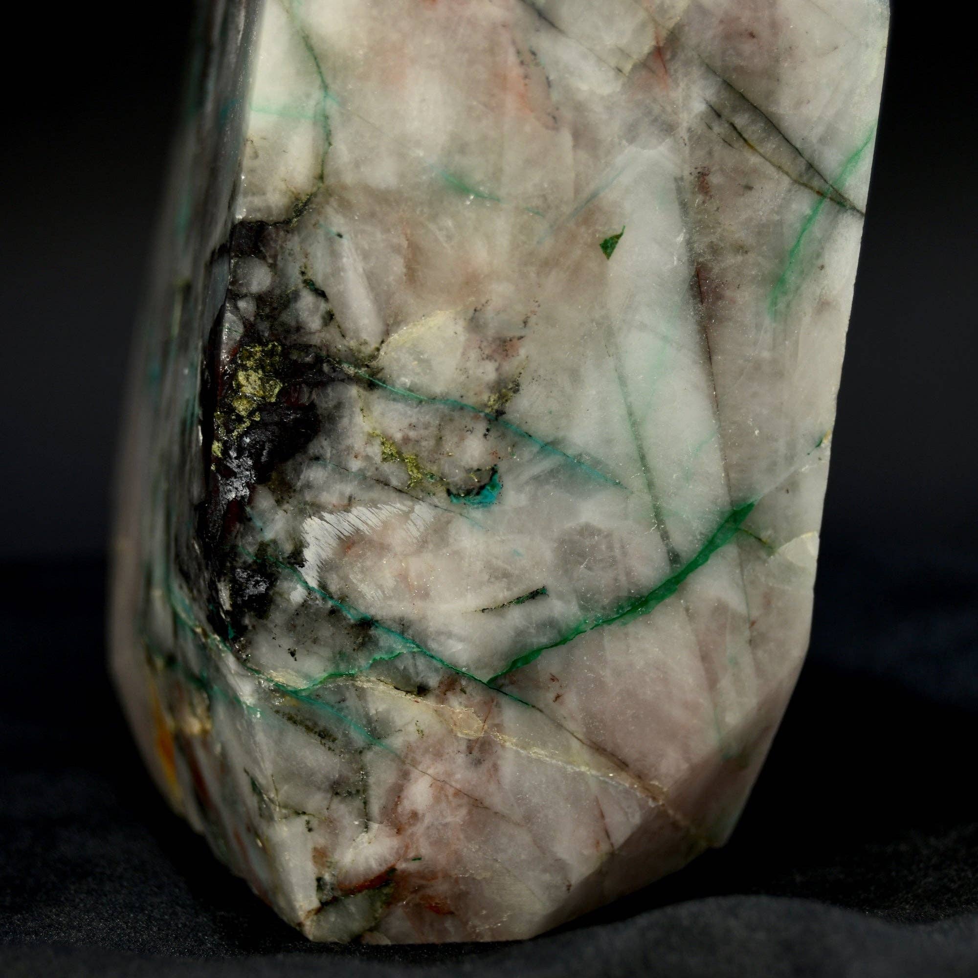 Caspar Curiosities - Wholesale Spiritual Stone/Crystal - XL 5.6LB Phoenix Stone Ajoite Malachite Quartz Crystal Freeform Tower, Messina Mine5