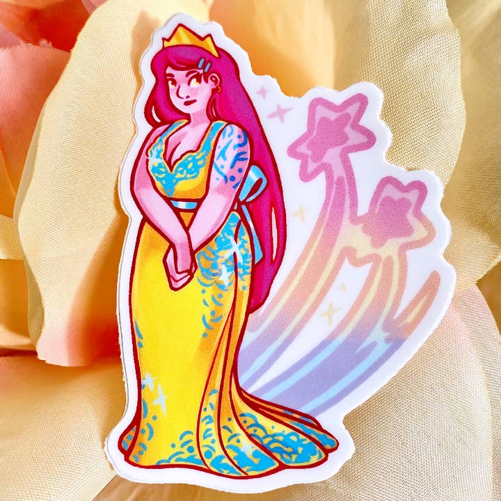 Pansexual Princess - Pride Royalty 3” LGBT Vinyl Sticker for wholesale by rosefinchie