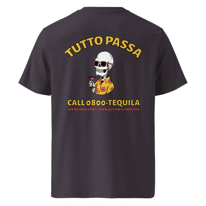 The Refined Spirit - Wholesale Screen Printed T-Shirt - Unisex - Call 0800-Tequila - Organic T-Shirt