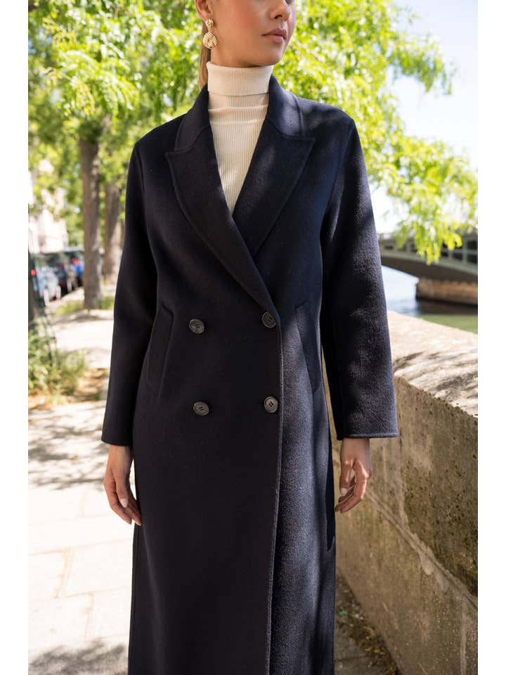 Attentif Paris - Wholesale Coat - Women's - Extra-long oversized hand-sewn wool blend coat54