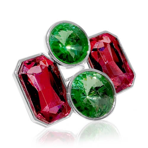 IOAKU X ZΛEK STUDIO - ILLUSION RING Silver/Red and Green Mix for wholesale by IOAKU by Fanny Ek