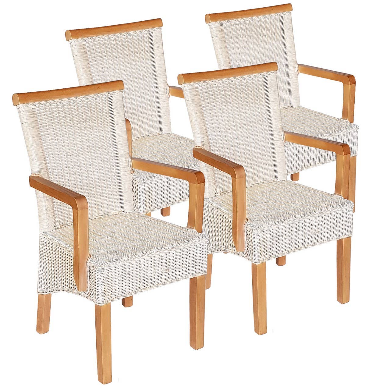 Voglrieder - Wholesale Chair - Dining Room Chairs Set with Armrests 4 Pieces Rattan Chairs Stu11