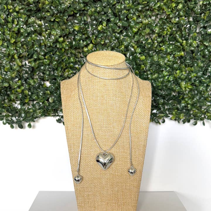 Colar de Cordão Prateado com Pendente de Coração por atacado de iconic mi