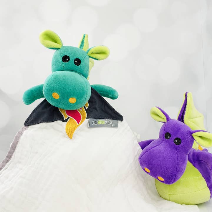 Ever After Baby - Vendita all'ingrosso Peluche - Bambini e neonati - Peluche Dragon+Panno Allattamento Mussola Burp Teal6