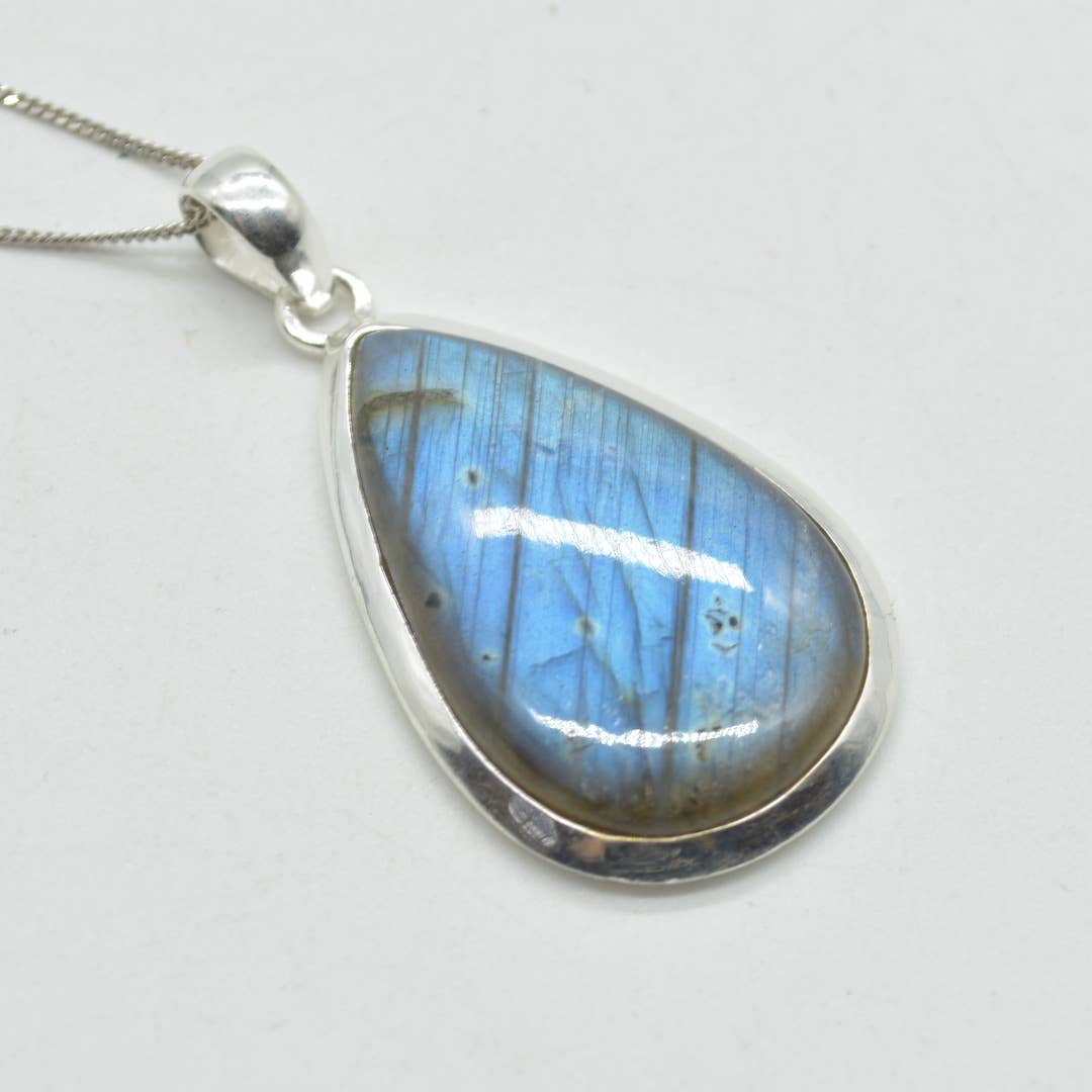 Oriental Direct Craft Supplies - Wholesale Individual Charm/Pendant - Labradorite Pendant in 925 Silver, 2cm-4.9cm, No Chain3