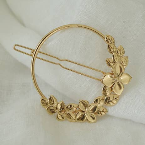 Alessia Haarspange mit Blumenkrone, goldfarben für den Großhandel von Bohomane