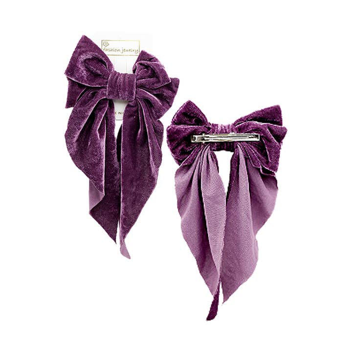 Cap Zone - Wholesale Hair Clip - Women's - Velvety Chenille Polyester Bow Knot Hair Clip