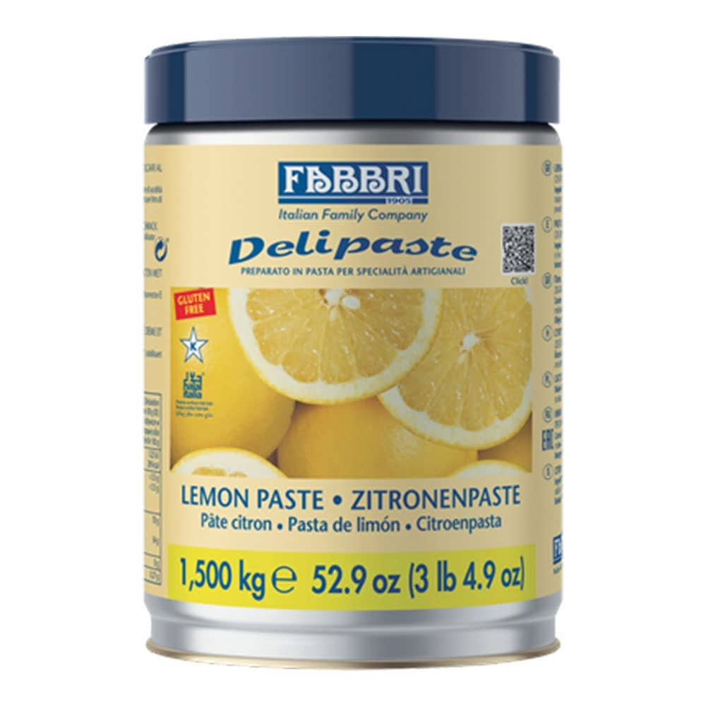 The Italians' Pantry - Wholesale Flavored Syrup - Fabbri Paste Lemon, Flavoring Compound for Gelato, Ice Cream, Soft Serve, Pastry and Confectionary - 1 Tin of 3.3 lb0