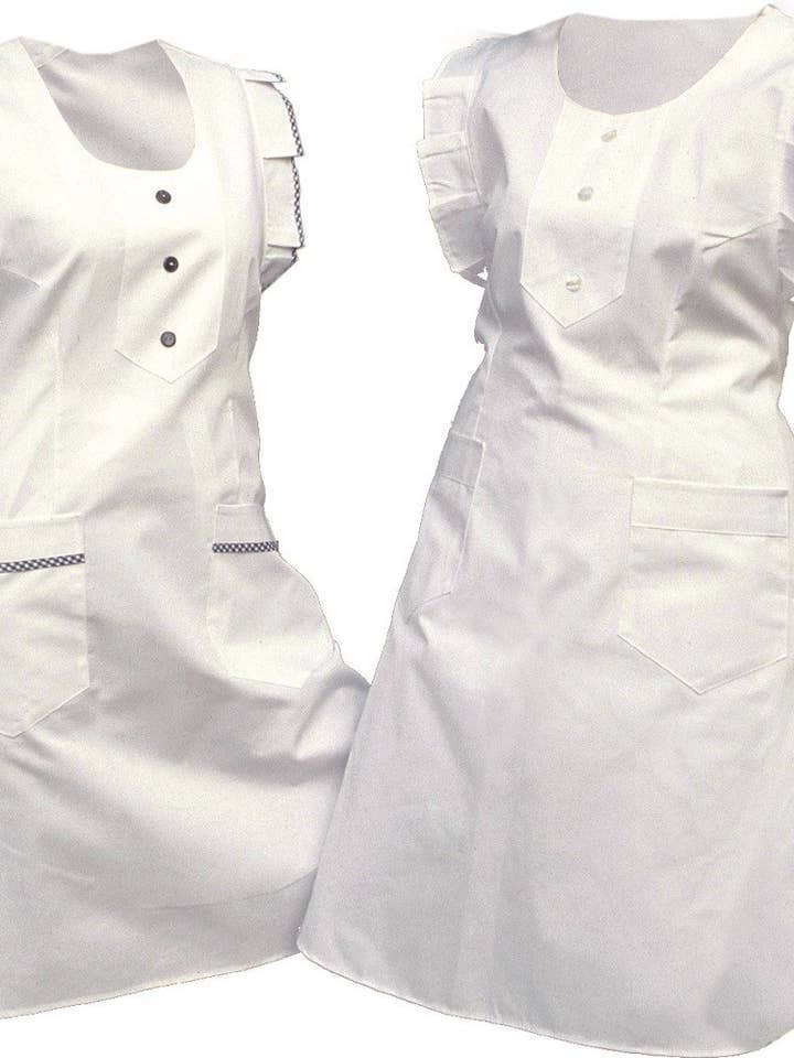 Hvid dobbelt forklæde 1012 for engroshandel hos Confecciones J. Garcia