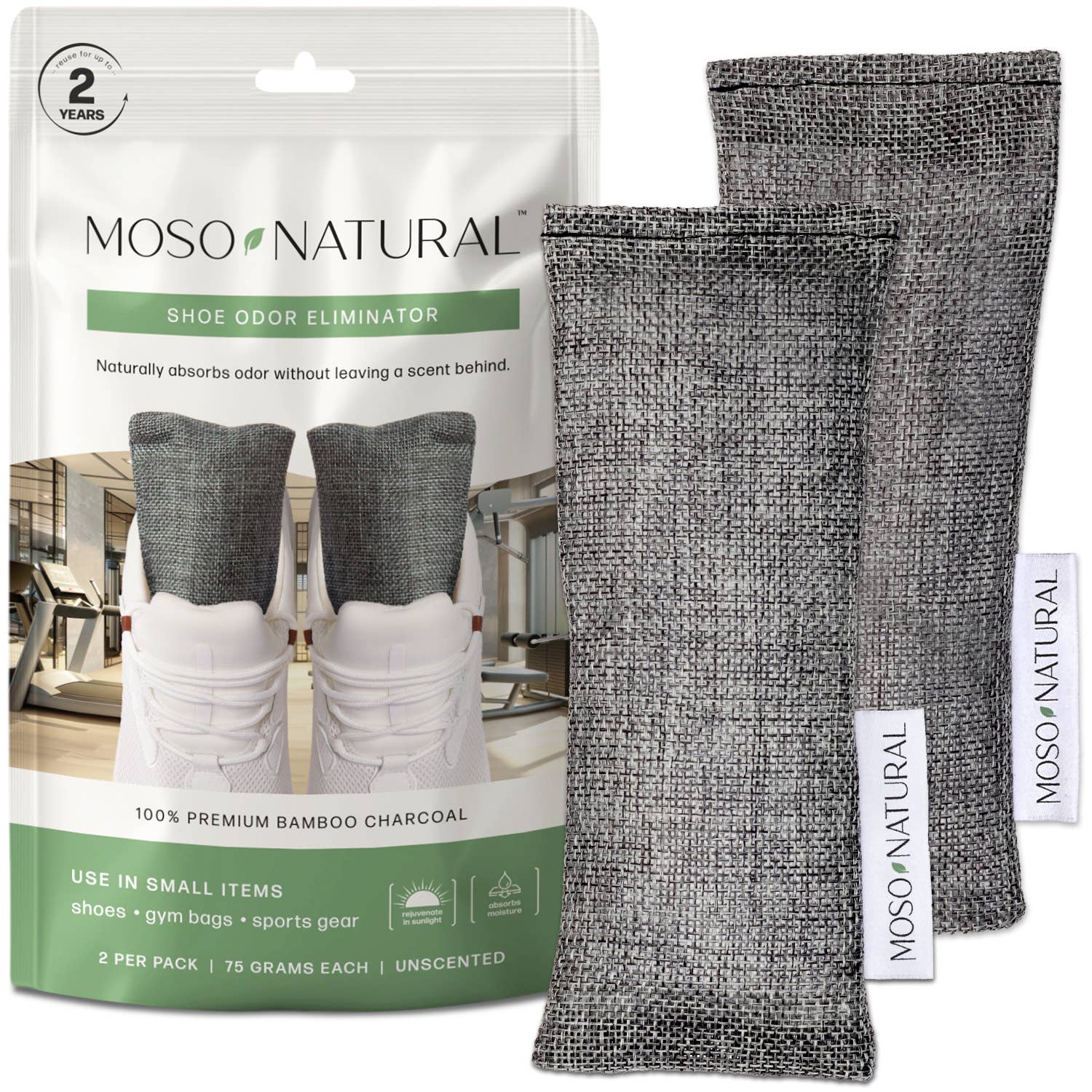 Moso Natural - Vente Déodorant/spray pour chaussures - Désodorisants pour chaussures et équipements de sport avec charbon de bambou, lot de 20