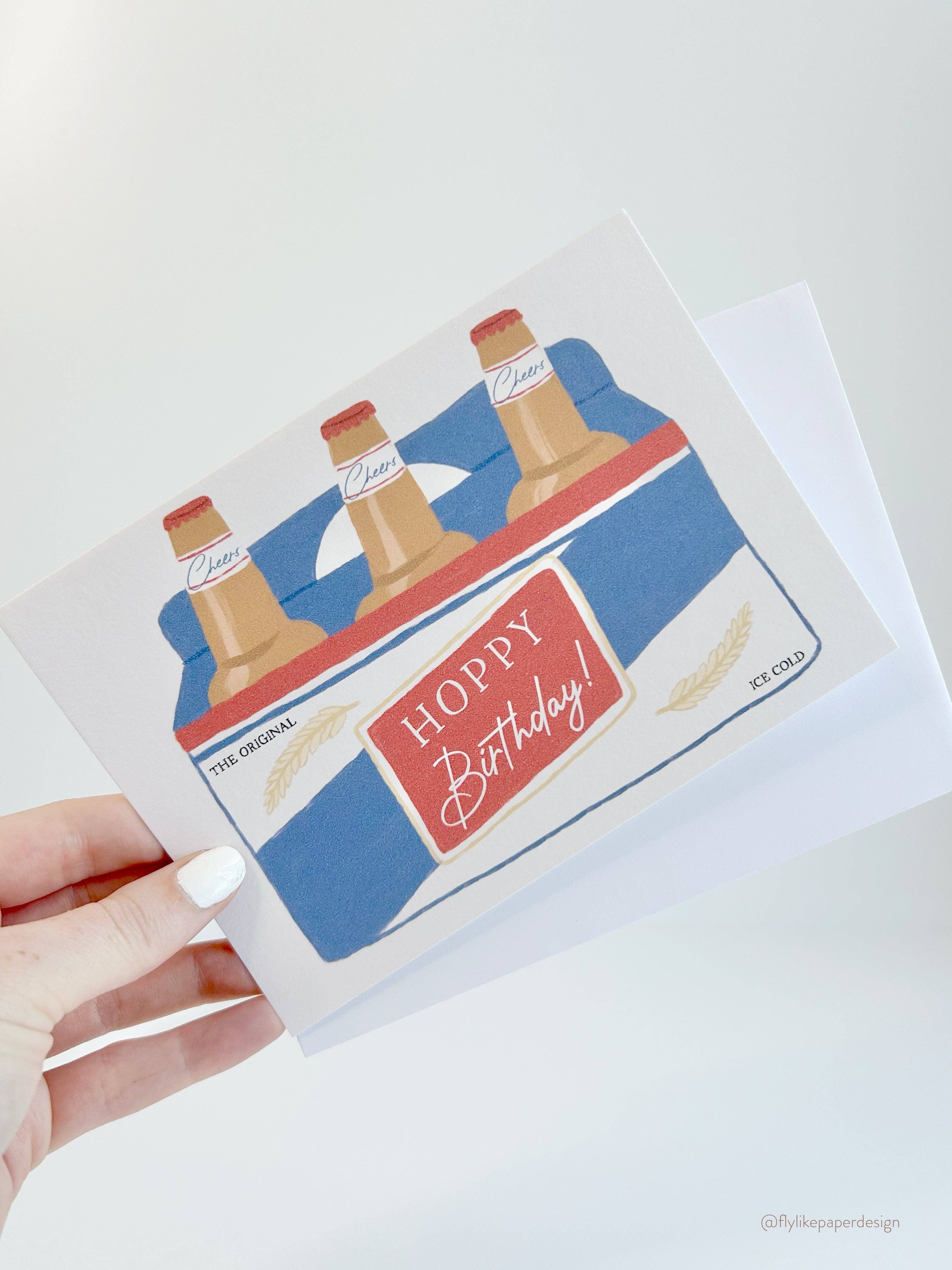 Fly Like Paper Design - Wholesale Birthday Card - Hoppy Birthday Beer Card2