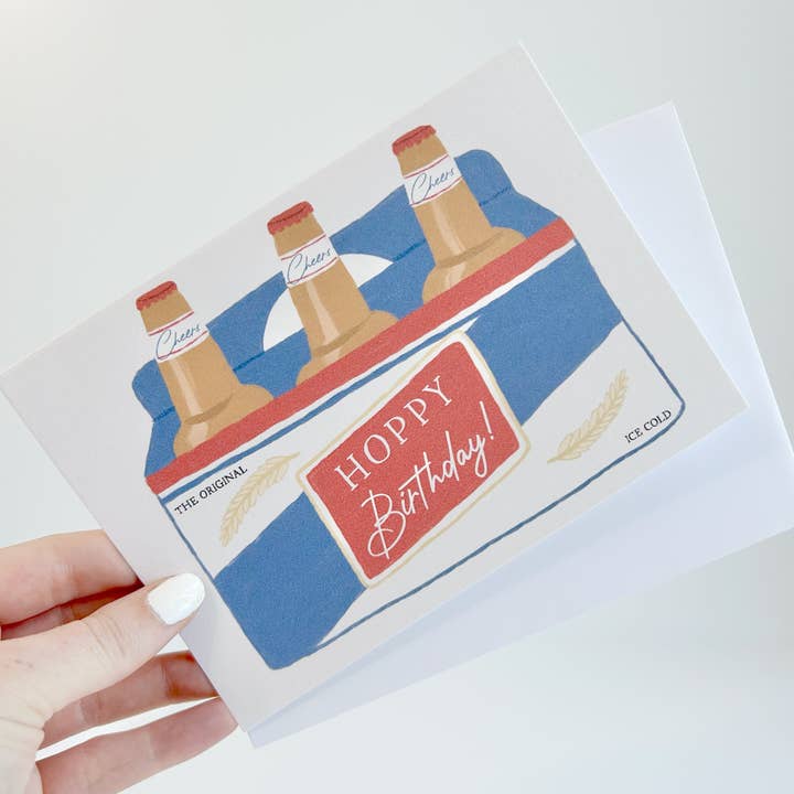 Fly Like Paper Design - Wholesale Birthday Card - Hoppy Birthday Beer Card2