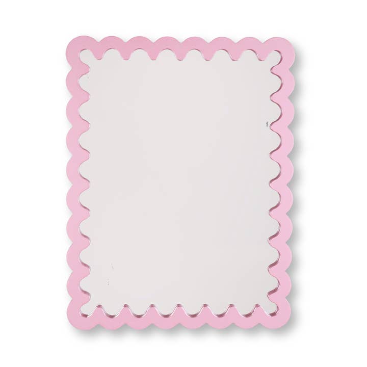 Mirror - Wavey - Light Pink - MDF - 24x33x1.5cm for wholesale by Housevitamin bv