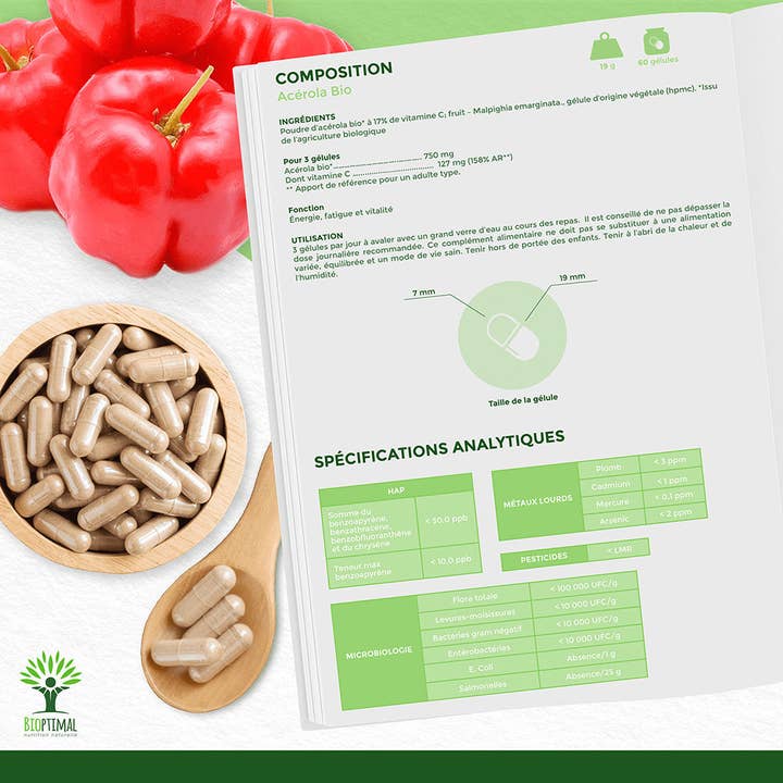 Bioptimal - Wholesale Oral Supplement/Vitamin - Organic acerola - Dietary supplement - Made - in capsules6