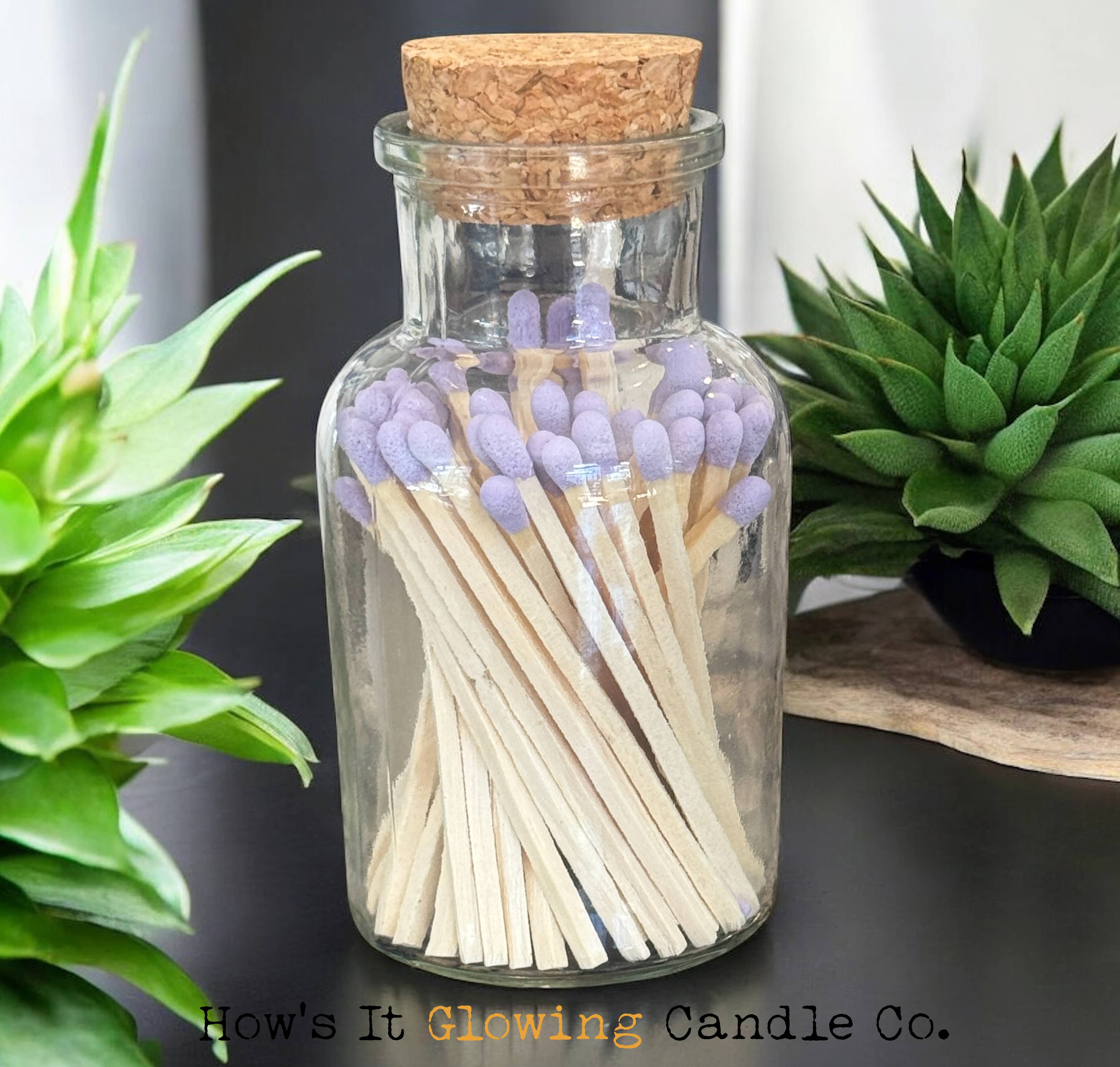 How's It Glowing Candle Co. - Wholesale Matches - Apothecary Jar Matches | 50 x 3" Safety Matches & Strike Pad8