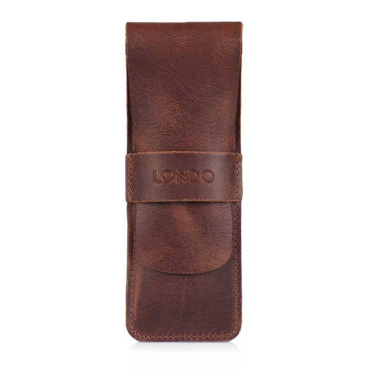 Londo - Wholesale Pencil case/pouch - Londo Top Grain Leather Pen and Pencil Case with Tuck in Flap11