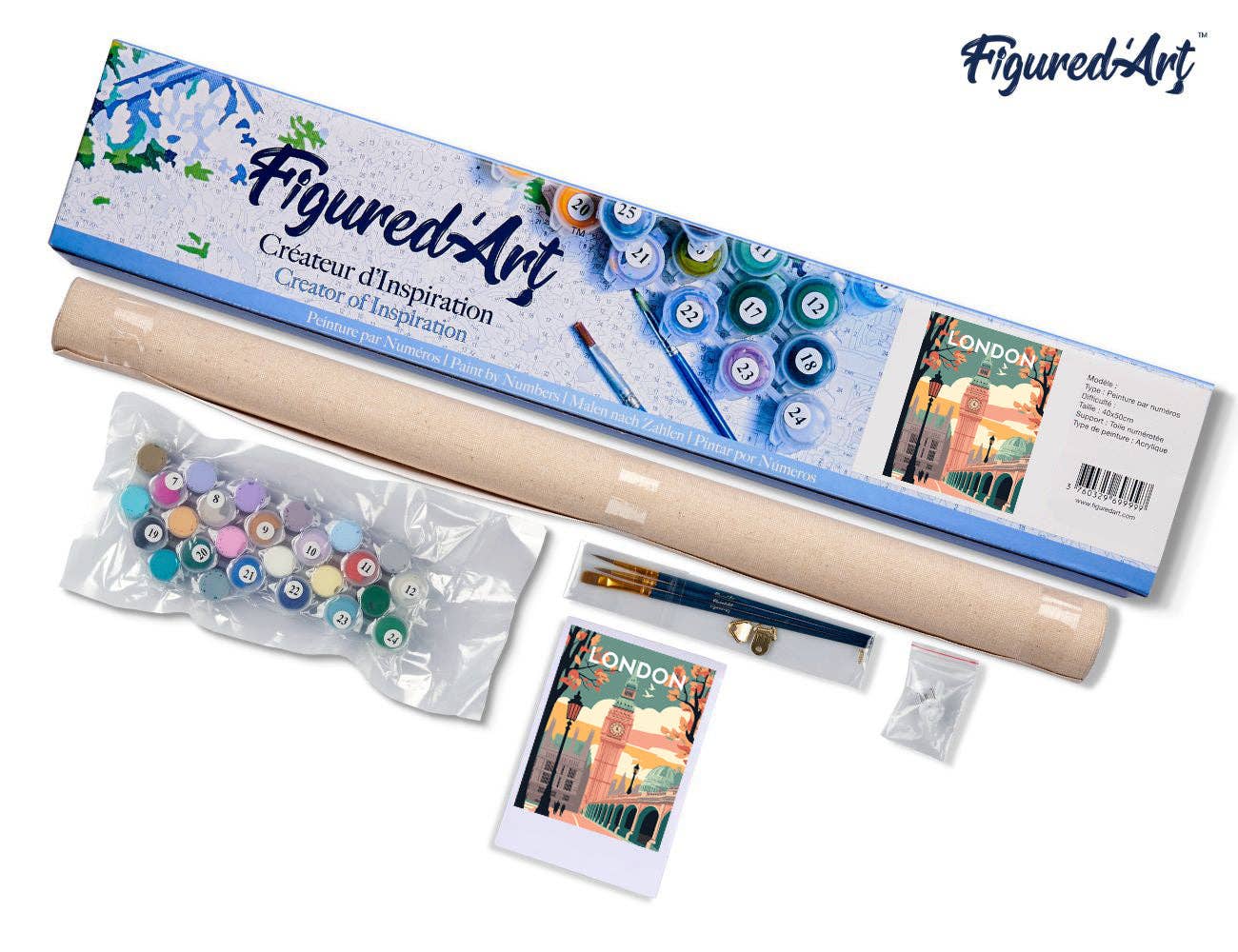 Figured'Art - Wholesale DIY Craft Kit - Paint by numbers Travel Poster London 24