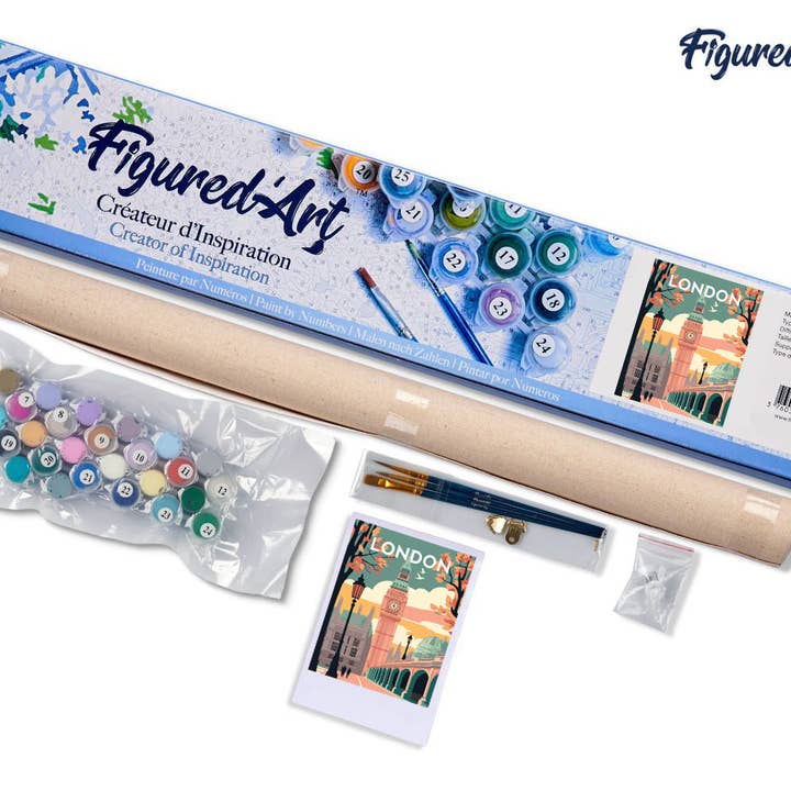 Figured'Art - Wholesale DIY Craft Kit - Paint by numbers Travel Poster London 24