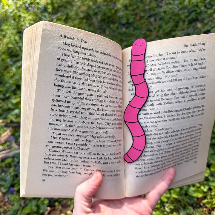 Book Worm Leatherette Bookmark for wholesale by Corkscrew Curiosities