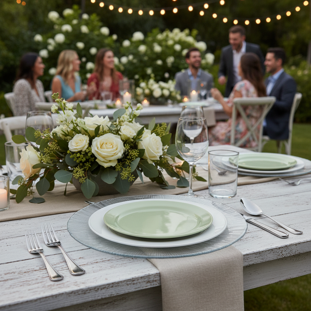 Kadra Kitchenware - Vente Assiette de présentation - Souelle - Chargeur River Clear 13 po, lavable au lave-vaisselle2