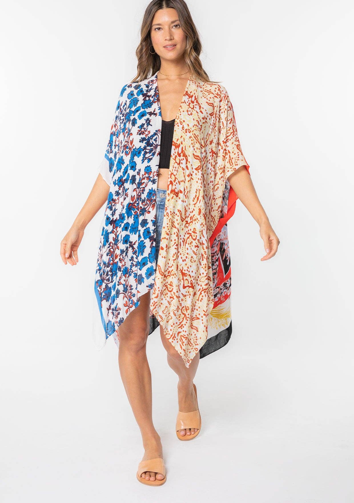 Lovestitch - Wholesale Kimono - Women's - Floral Multi Bohemian Open Front Kimono0