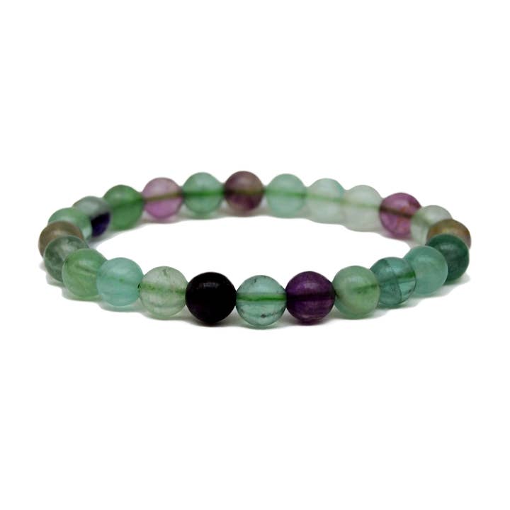 Regenbogenfluorit-Armband – 8 mm Perlen für den Großhandel von Kaia & Crystals