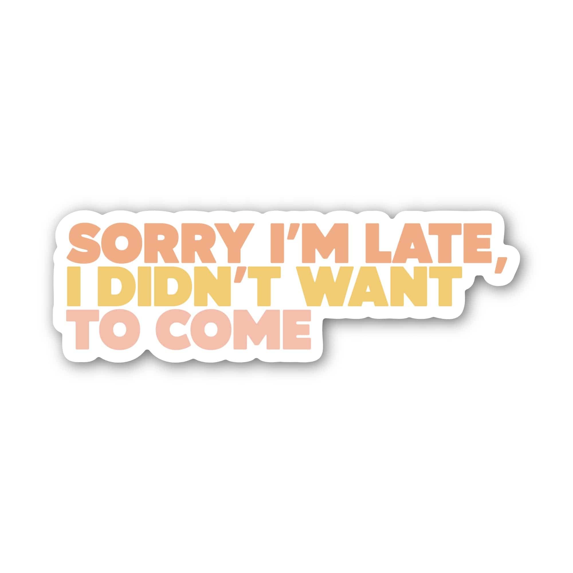Big Moods - Wholesale Sticker - Sorry I'm Late, I Didn't Want To Come Text Sticker1