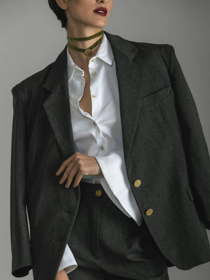 Blazer Ludovica Spigato Grijs Made in Italy voor wholesale door Giorgia Fratta