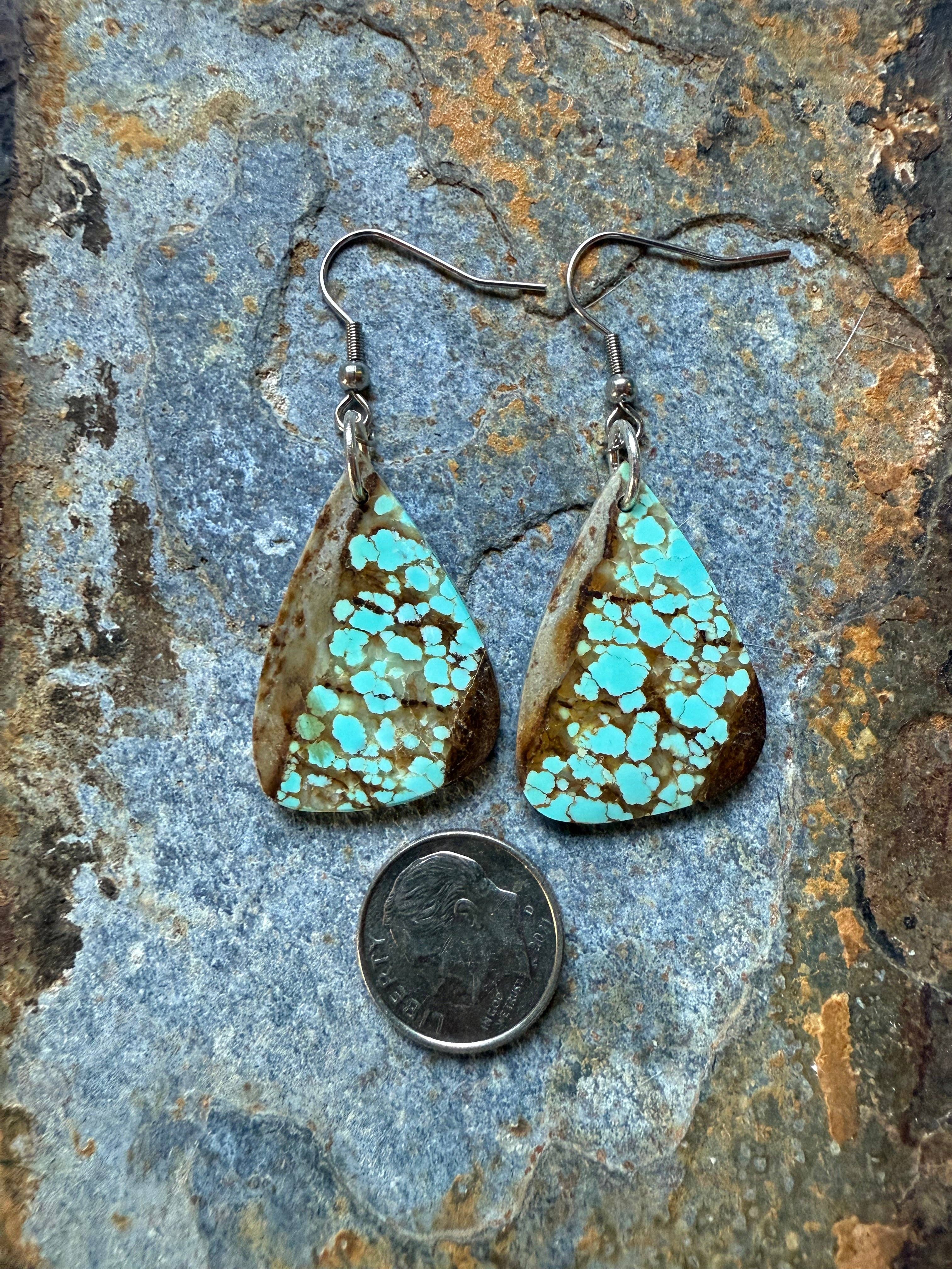 Wild Mountain Soul Designs – wholesale Dangle earrings – Number 8 Turquoise Slab Large Teardrop Earrings1