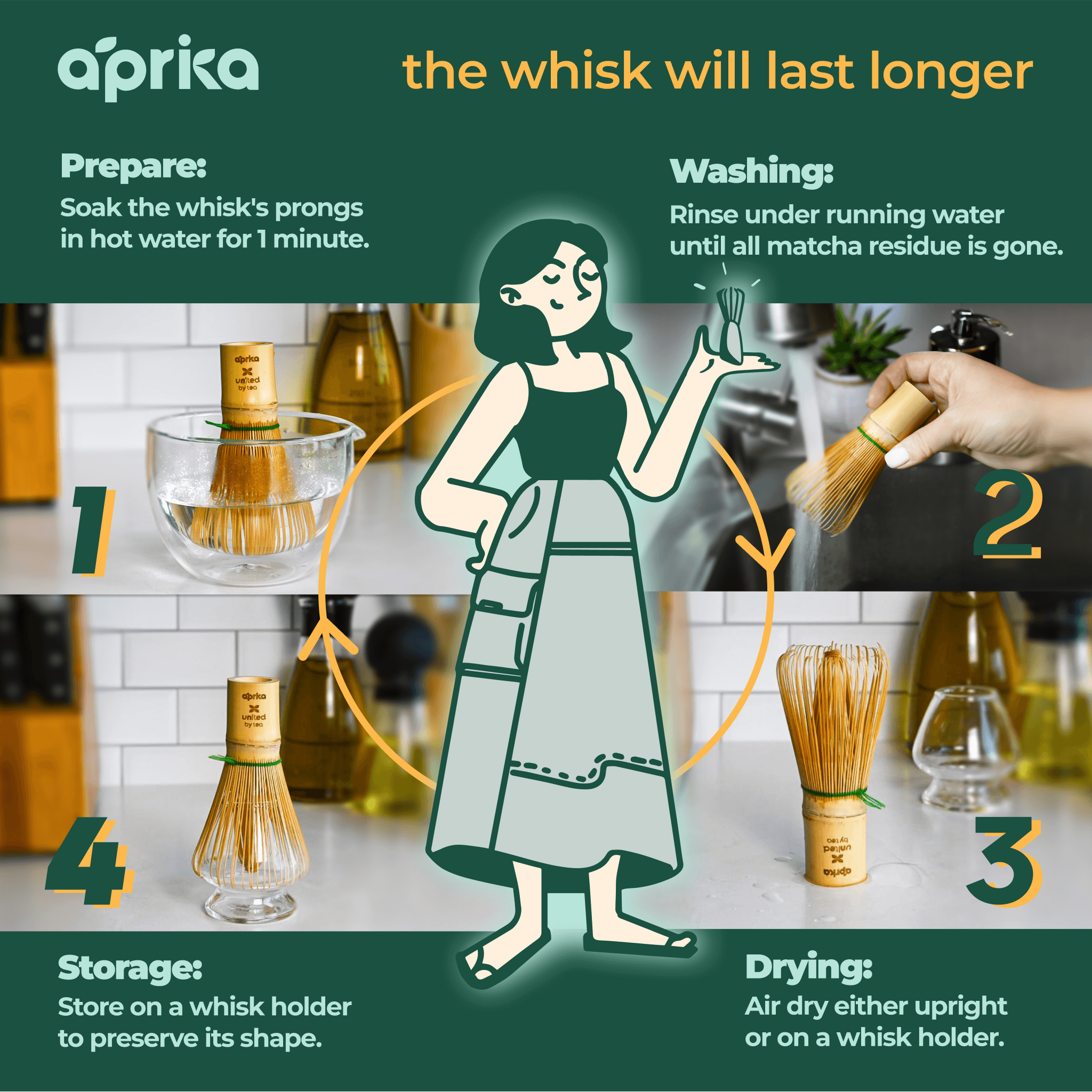 Aprikalife – Großhandel Schneebesen – Aprikalife Deluxe Matcha Bambusbesen mit 100 Zinken3