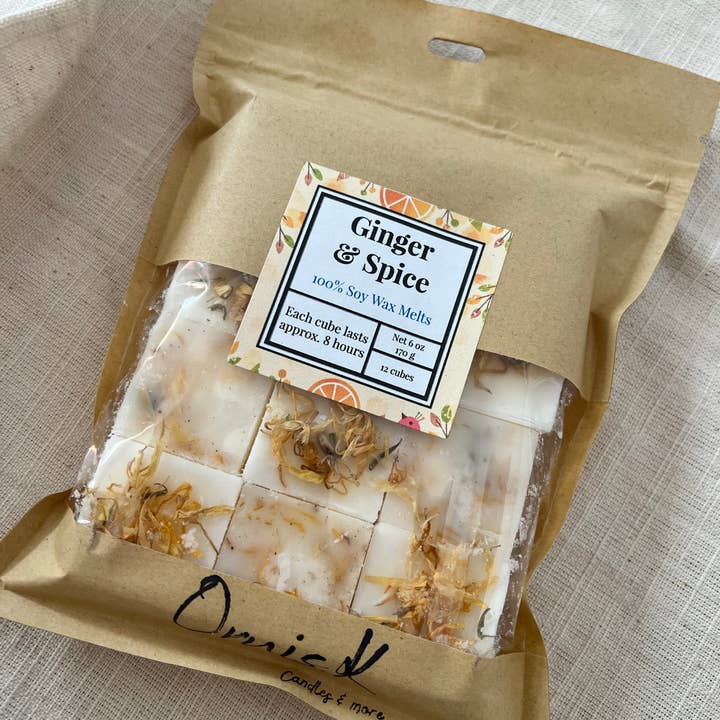 Ginger & Spice botanical Wax Melts 12 cubes for wholesale by Ornis.K